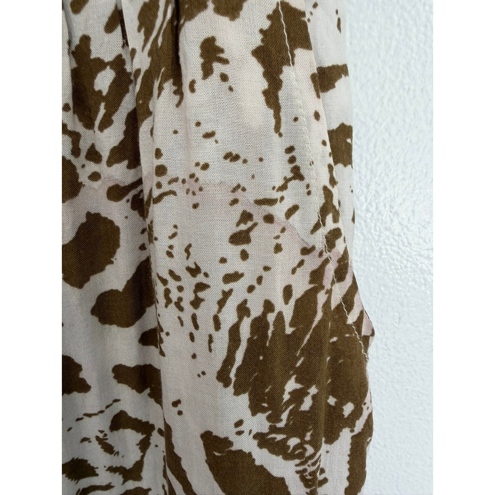 Blue Island Strapless Tropical Print Jumpsuit Brown White Small Drawstring - Picture 2 of 14
